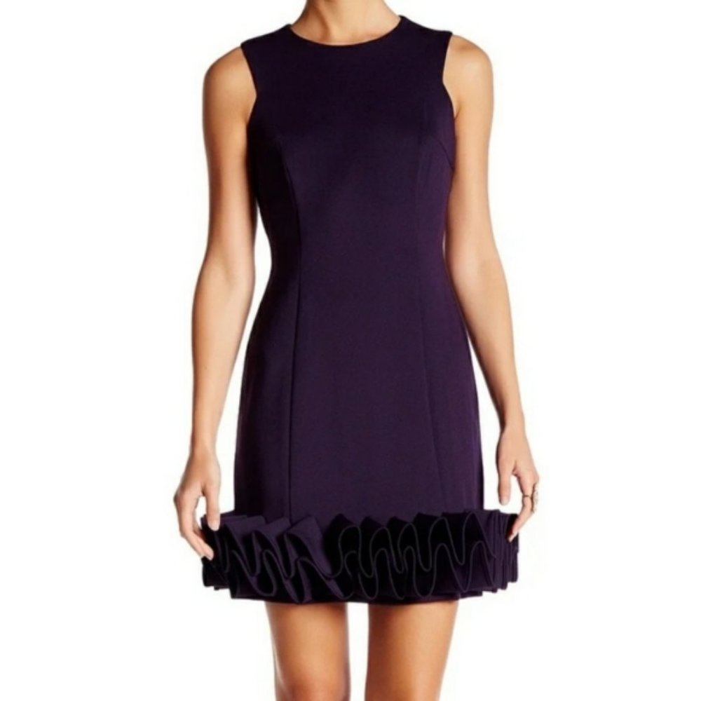Maia Black Ruffle Hem Cocktail Dress